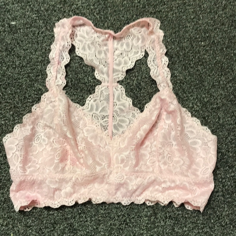 Pink lace bralette